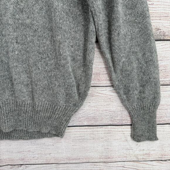 Vintage Polo Ralph Lauren Wool V-Neck Sweater Mens Medium Gray Deadstock NEW - Picture 6 of 14